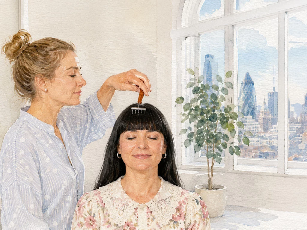 acupressão facial - Ancinho yin
